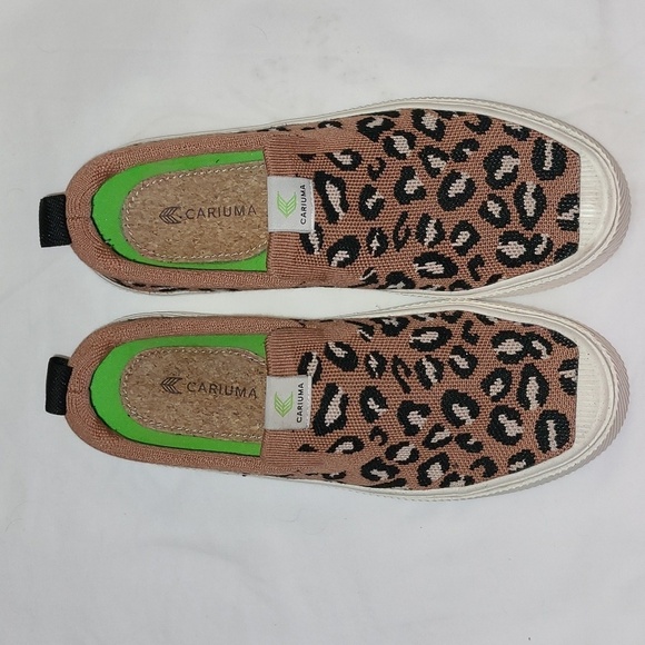 Cariuma* IBI Knit Slip On Sneakers* Leopard Print* Sz 8 - Picture 3 of 8